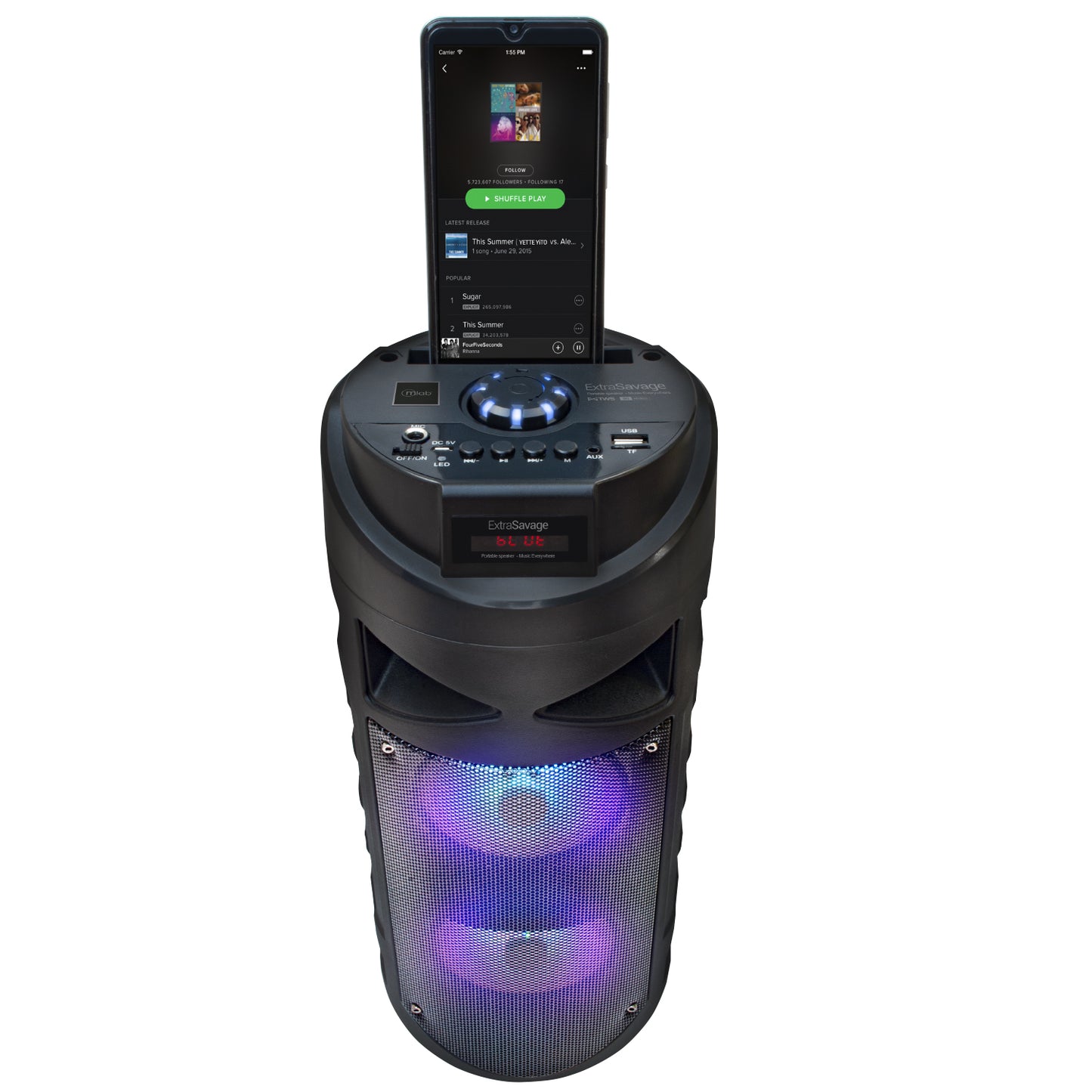 Parlante Bluetooth Karaoke Microlab Extra Savage 2000w Gris – imagen 3
