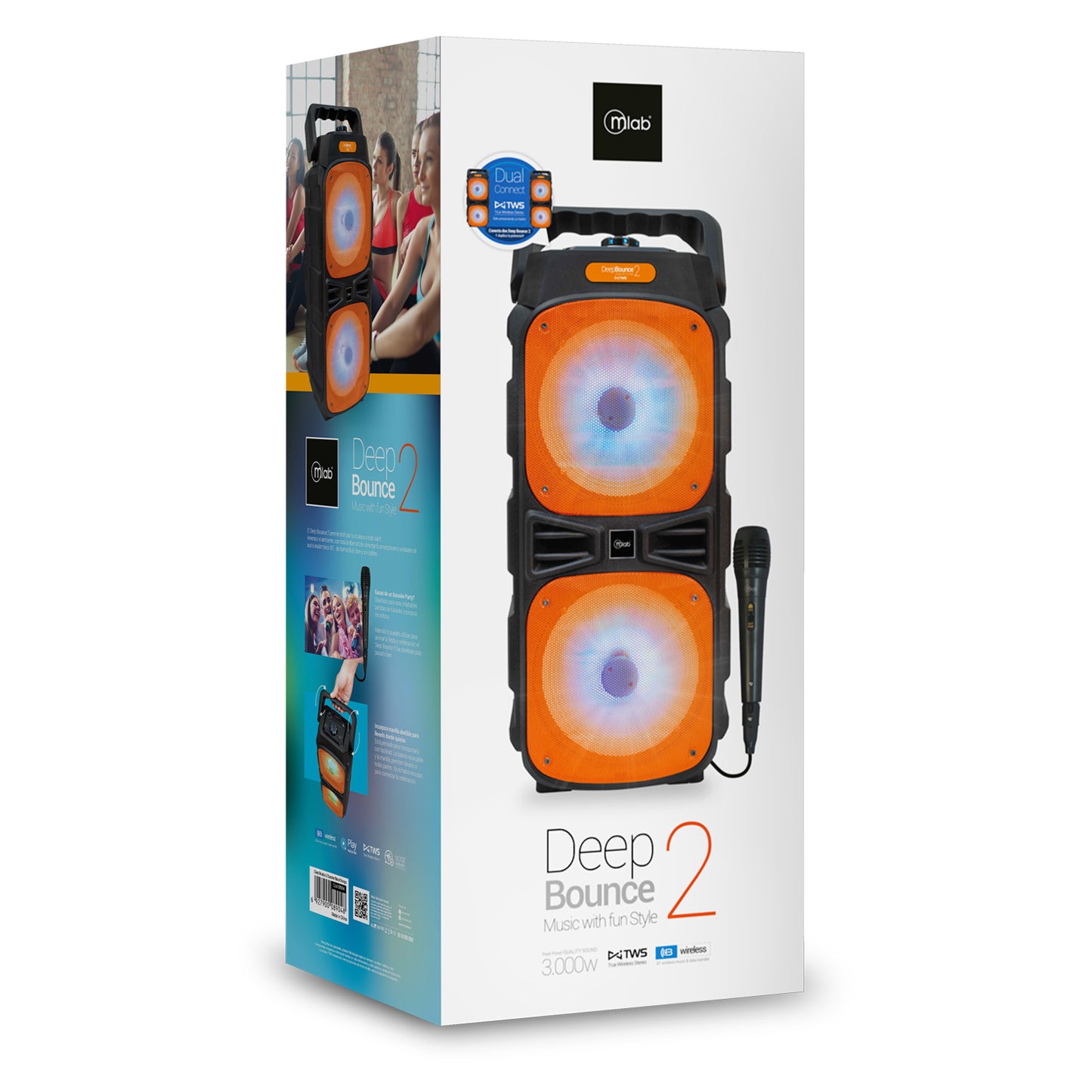 Parlante Bluetooth Karaoke Microlab Deep Bounce 2 Naranjo – imagen 3