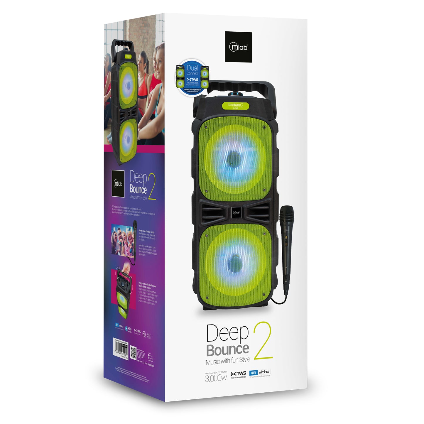 Parlante Bluetooth Karaoke Microlab Deep Bounce 2 Verde – imagen 3