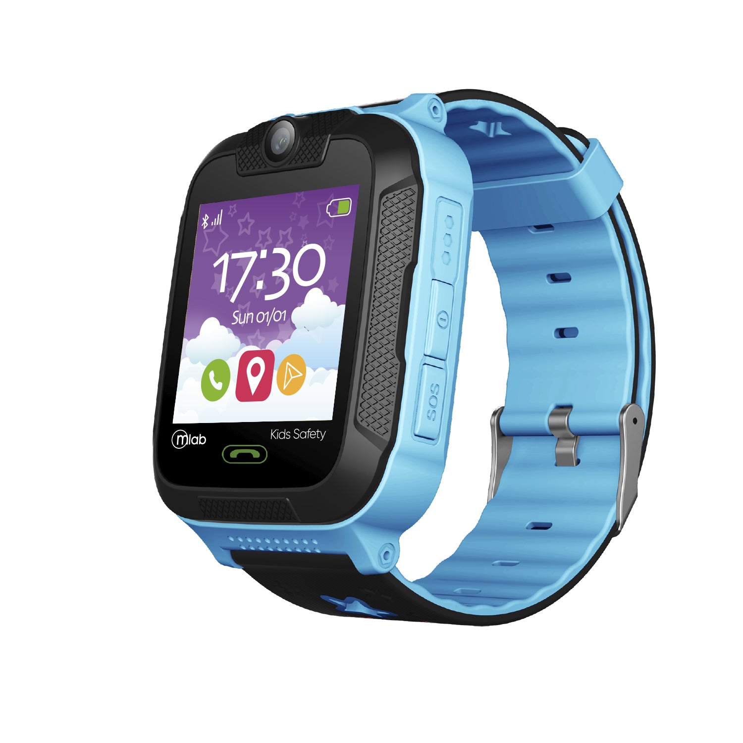 Reloj Smartwatch Para Niños Camara Sos Gps Microlab Azul