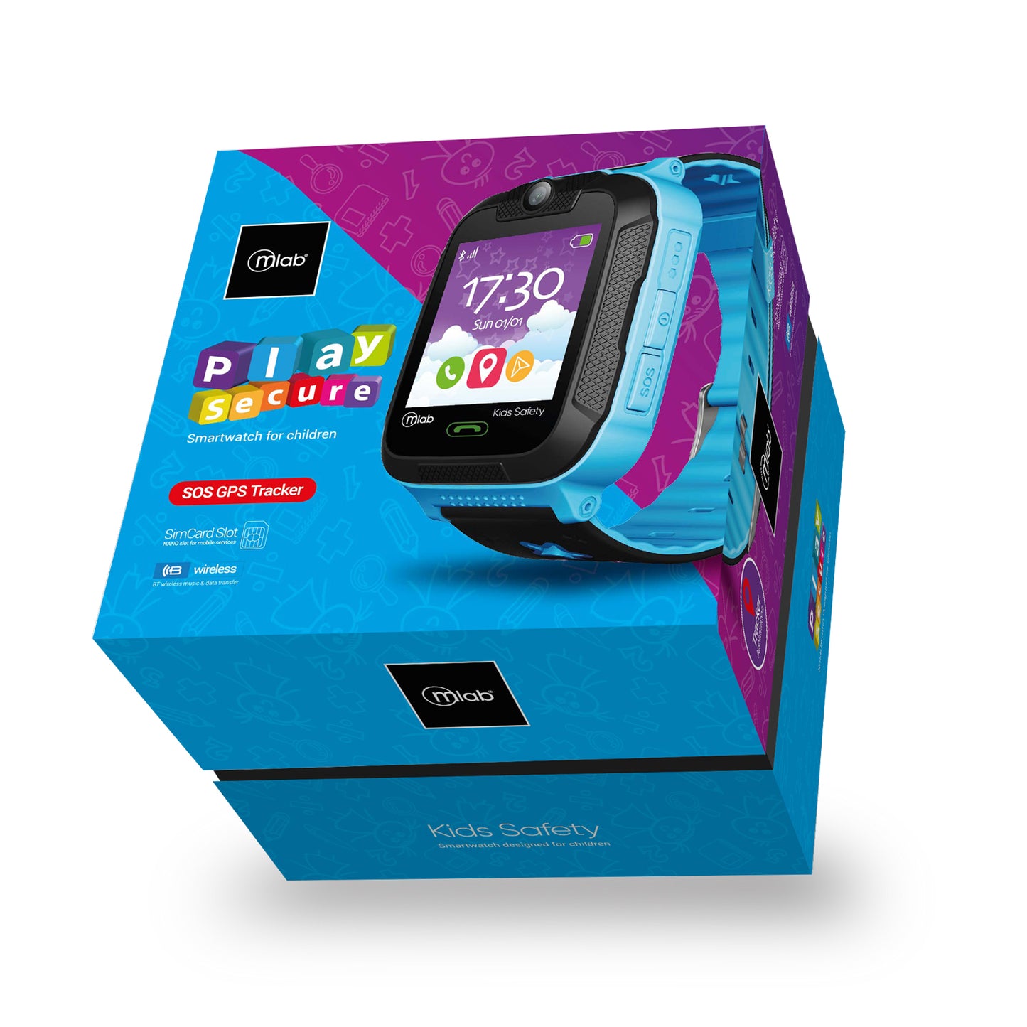 Reloj Smartwatch Para Niños Camara Sos Gps Microlab Azul – imagen 3