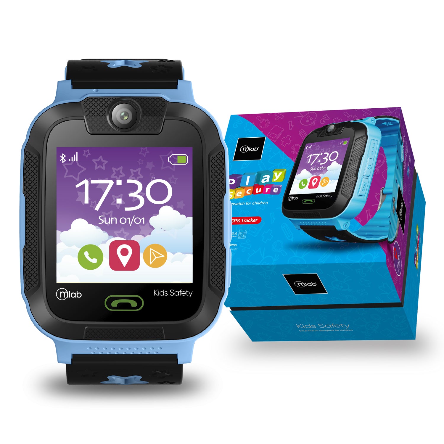 Reloj Smartwatch Para Niños Camara Sos Gps Microlab Azul – imagen 2
