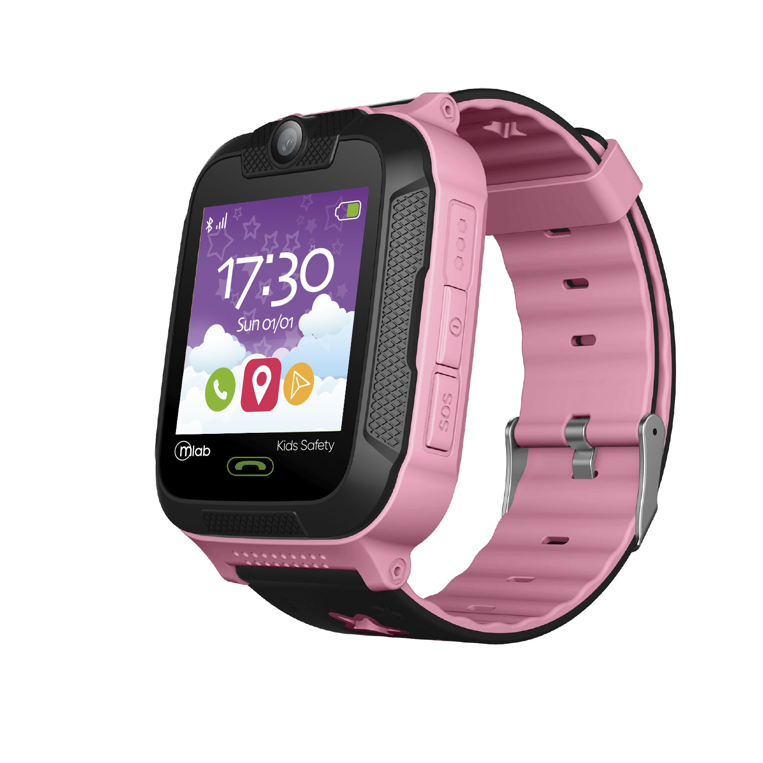 Reloj Smartwatch Para Niños Camara Sos Gps Microlab Rosado