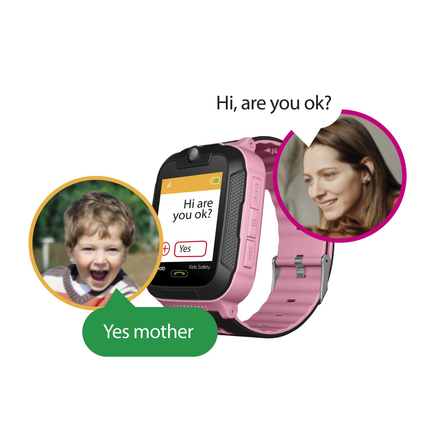 Reloj Smartwatch Para Niños Camara Sos Gps Microlab Rosado – imagen 2