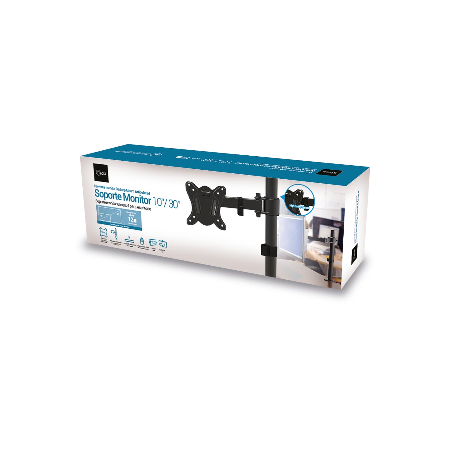Soporte Para Monitor Smart Tv 10 A 30 Pulgadas Microlab Mod 8946 Negro – imagen 2