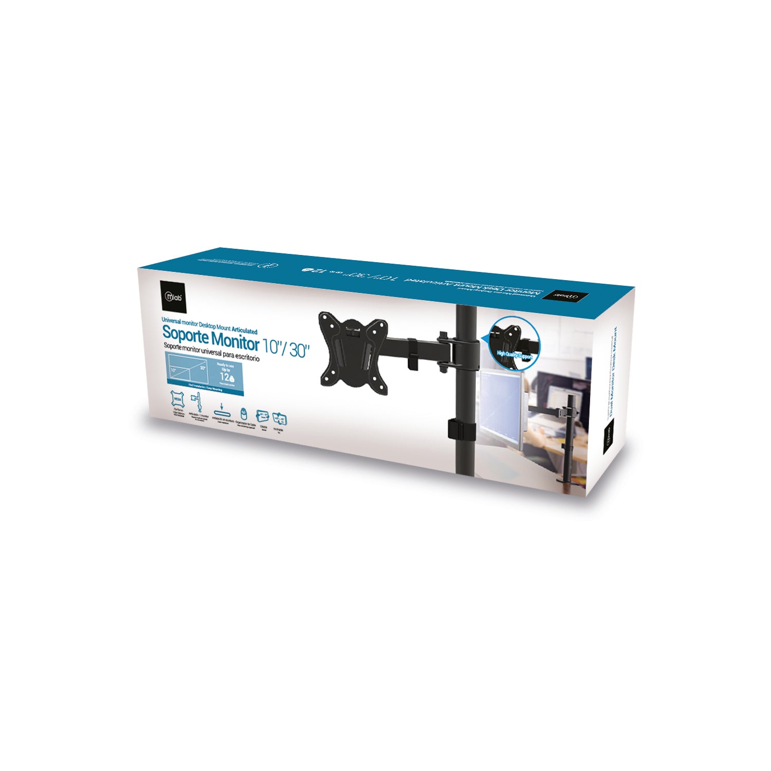 Soporte Para Monitor Smart Tv 10 A 30 Pulgadas Microlab Mod 8946 Negro – imagen 2