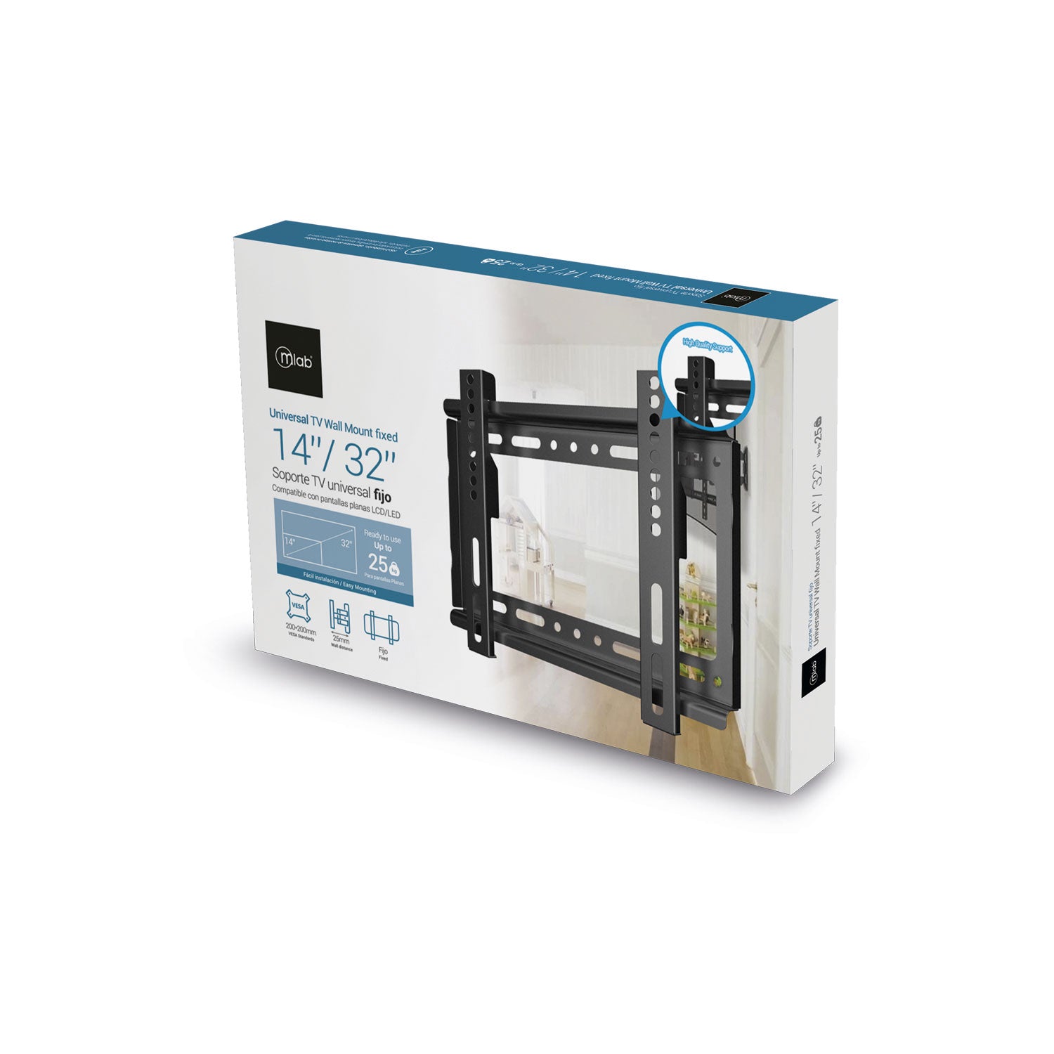 Soporte Fijo Tv Lcd Led 14-32 Microlab Negro – imagen 2