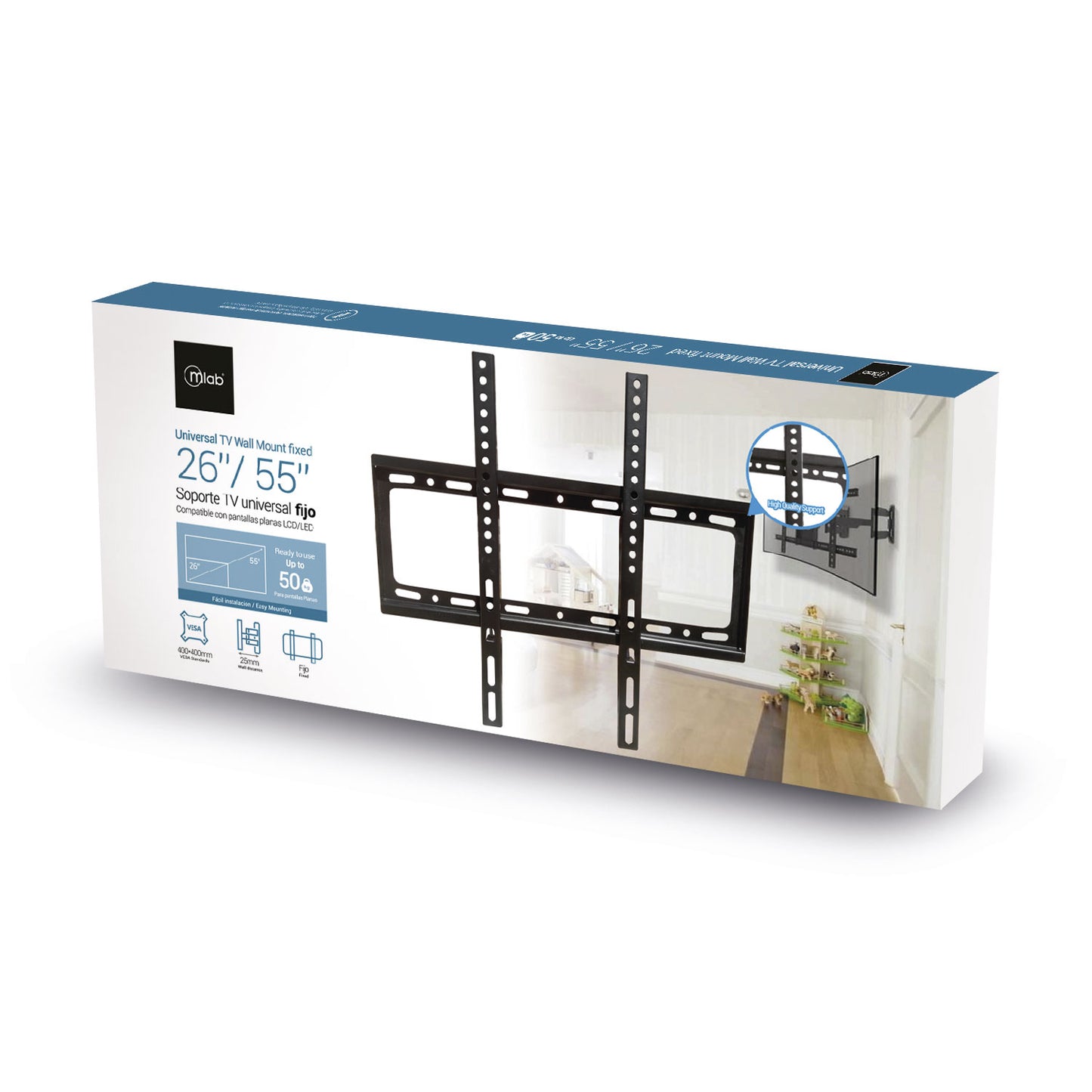 Soporte Fijo Tv Lcd Led 26-55 Microlab Negro – imagen 2