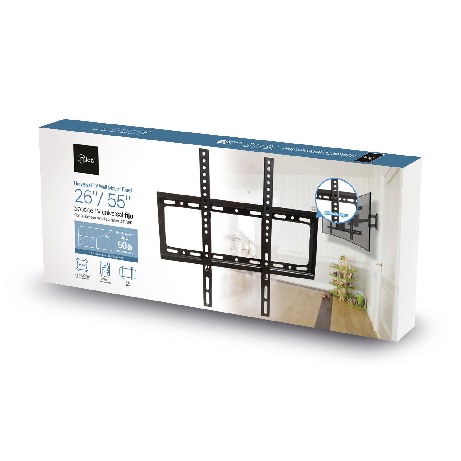 Soporte Fijo Tv Lcd Led 26-55 Microlab Negro – imagen 2