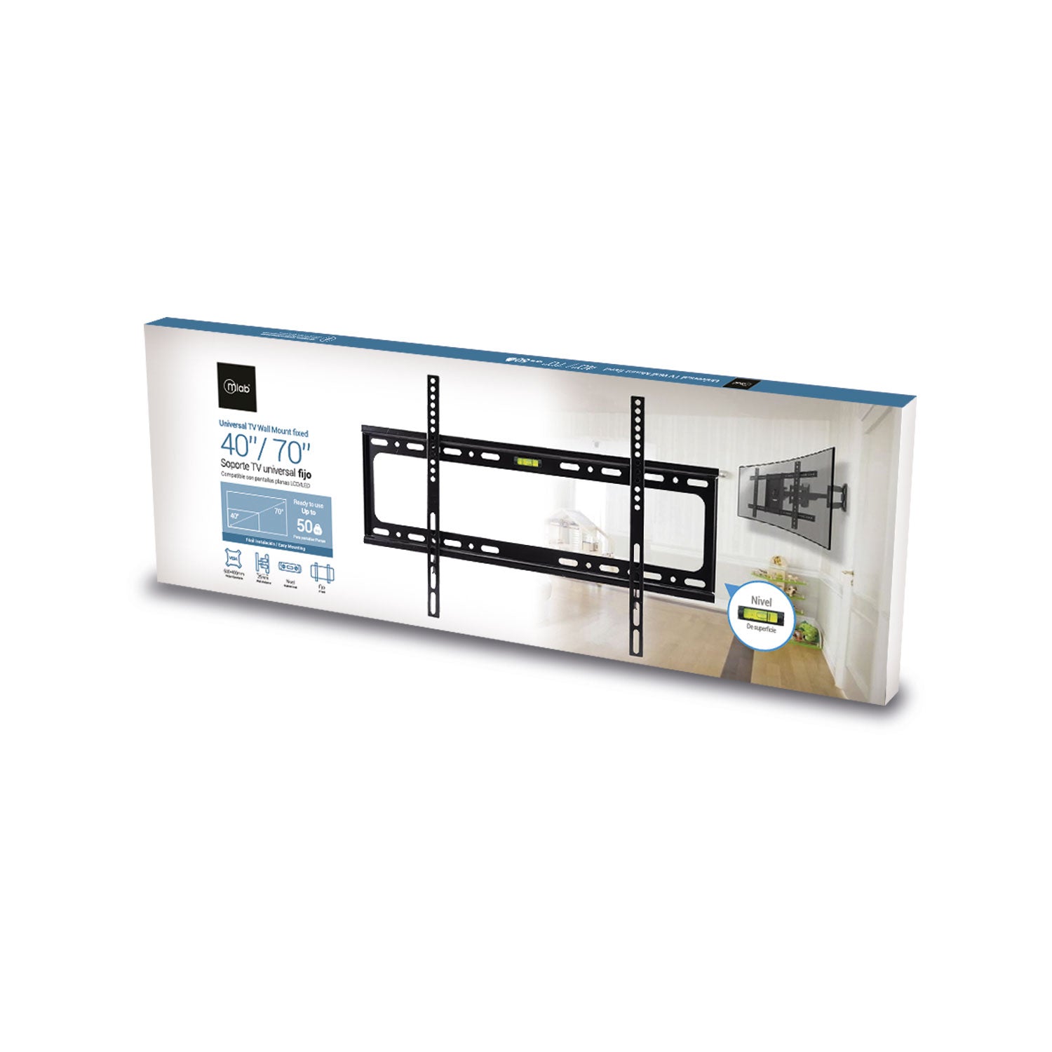 Soporte Fijo Tv Lcd Led 40-70 Microlab Negro – imagen 3