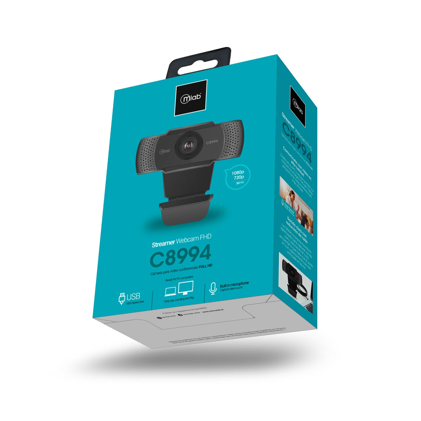 Camara Web Webcam Microlab 1080p Full HD 8994 Negro – imagen 2