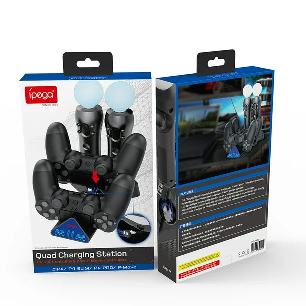 Cargador Controles Dual Ipega PG-4011 4 en 1 Ps4 Ps Move – imagen 2