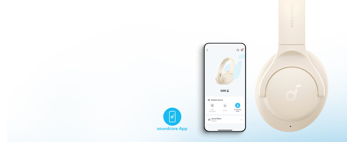 Soundcore Q20i modos ANC, normal y transparencia