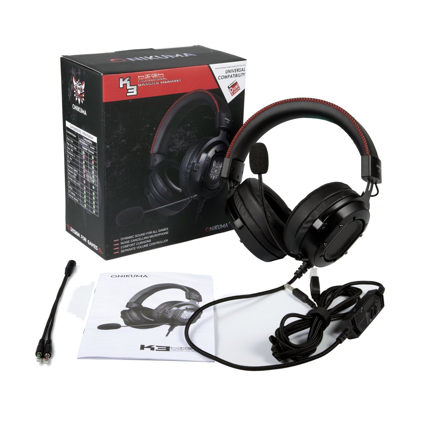 Audífonos Gamer Onikuma K3 Rgb Pc Ps4 Ps5 Xbox Switch Negro – imagen 2