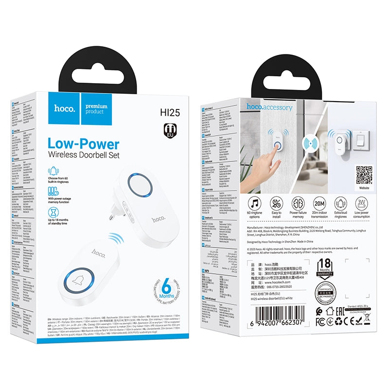 Timbre Inalambrico Hoco HI25 Blanco – imagen 2