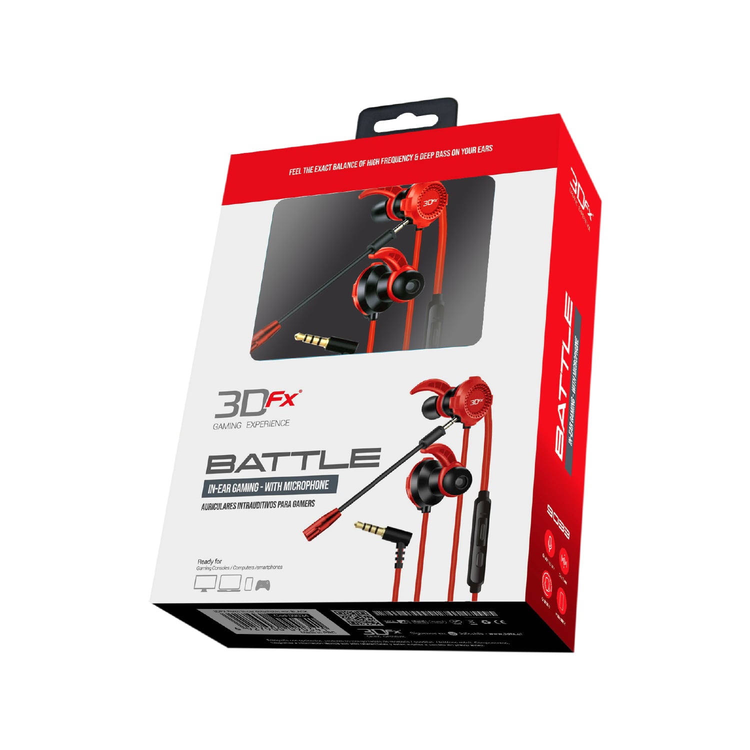 Audifono Gamer In ear 3dfx Force Pc Ps4 Xbox Ps5 Rojo – imagen 4