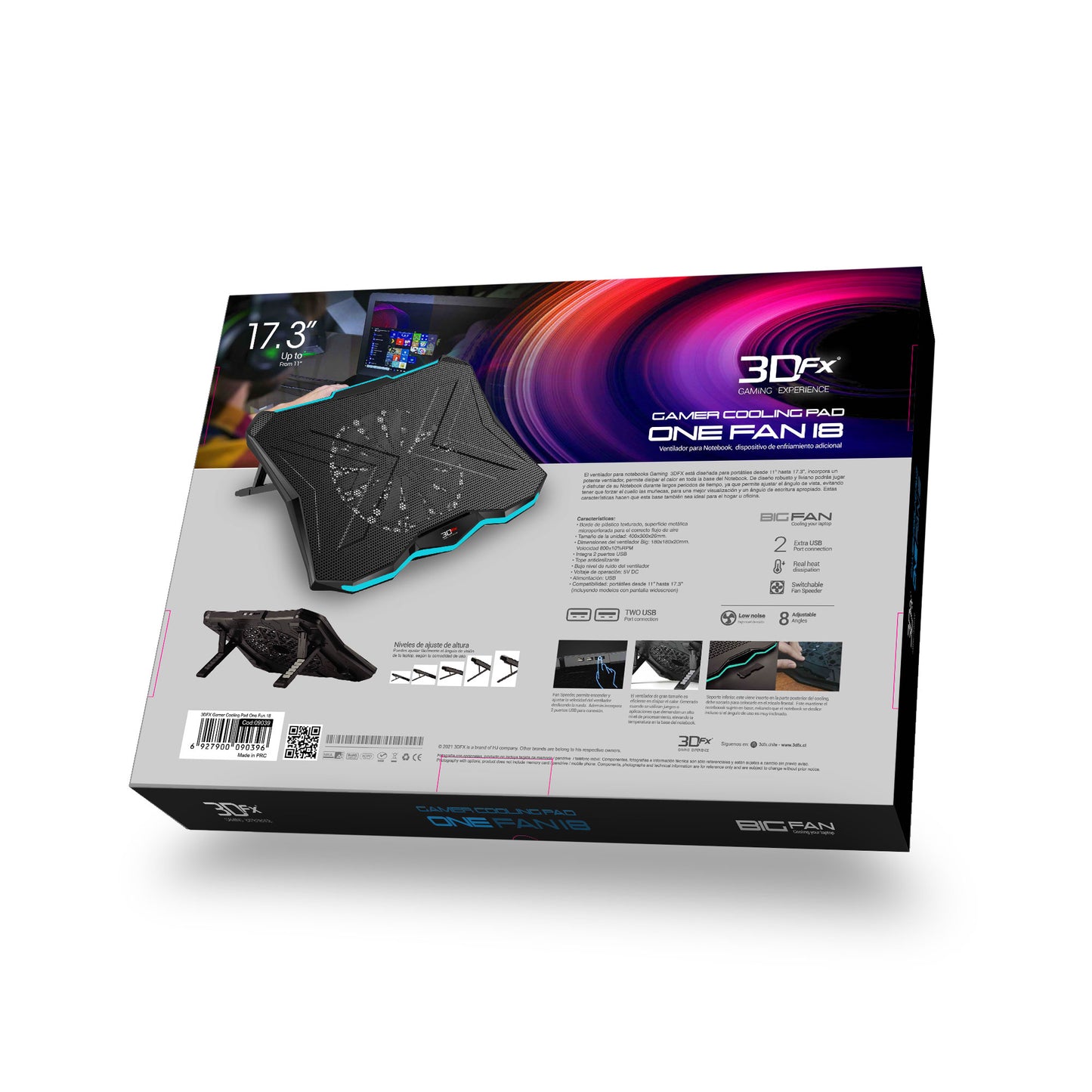 Ventilador Notebook Gamer 3DFX One Fan 18 Negro – imagen 2