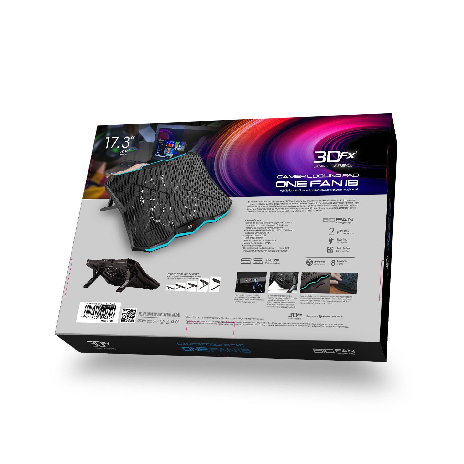 Ventilador Notebook Gamer 3DFX One Fan 18 Negro – imagen 2