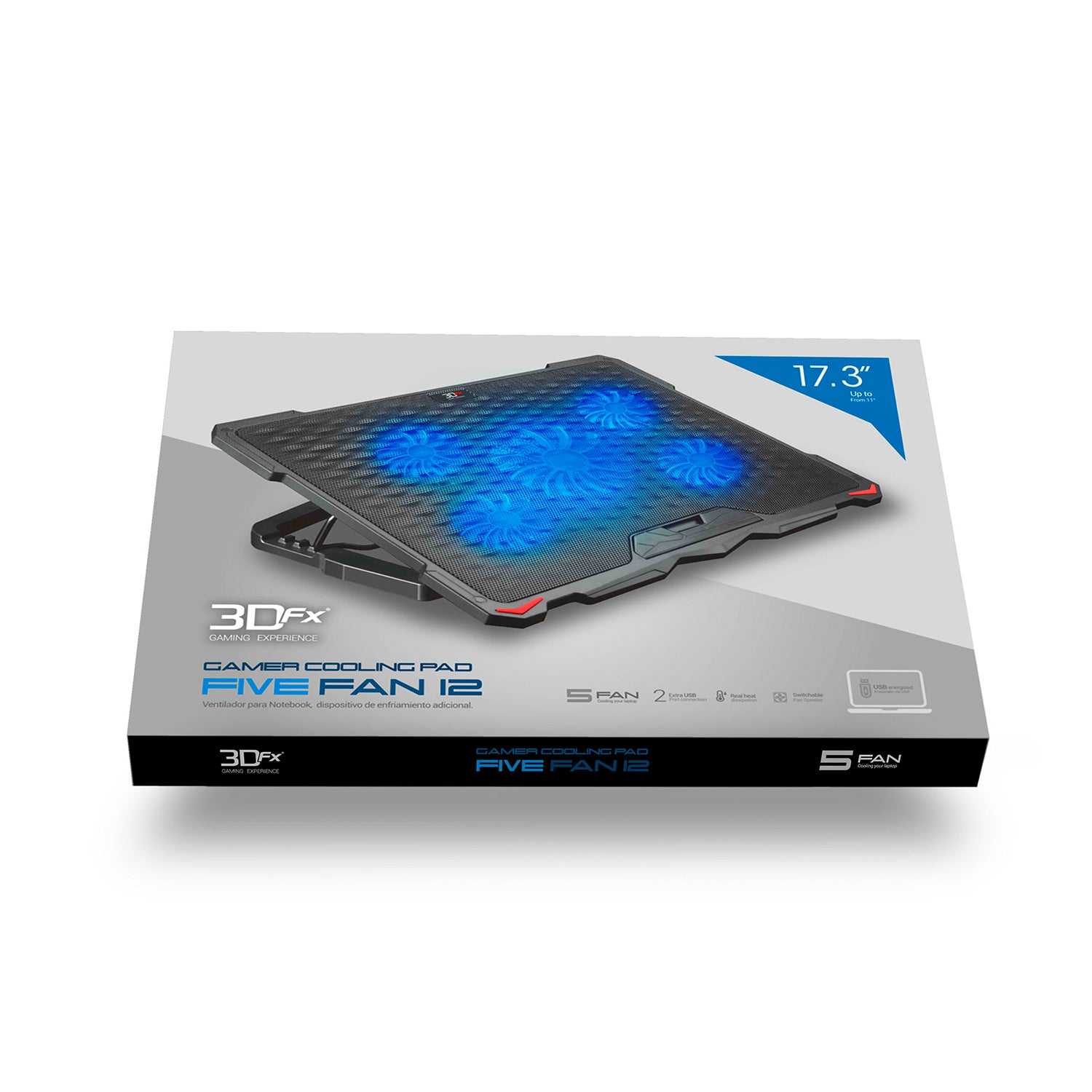 Ventilador Notebook Gamer 3DFX Five Fan 12 Negro – imagen 4