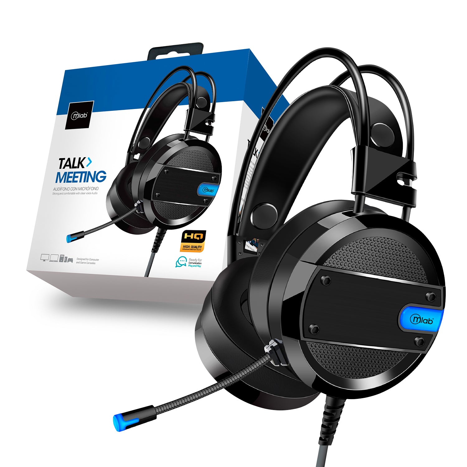 Audifono Con Microfono Talk Meeting Microlab 9042 Negro – imagen 3