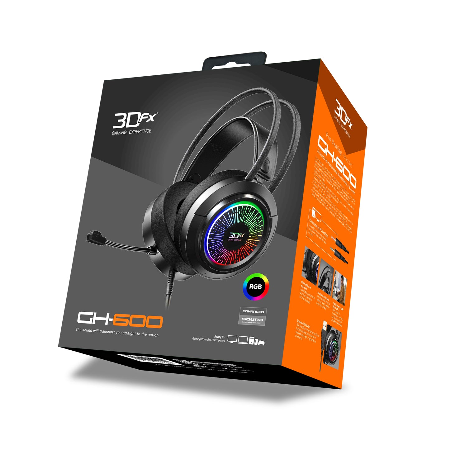 Audífono Gamer 3dfx Gh-600 Usb 3.5mm Pc Ps4 Xbox Switch – imagen 2