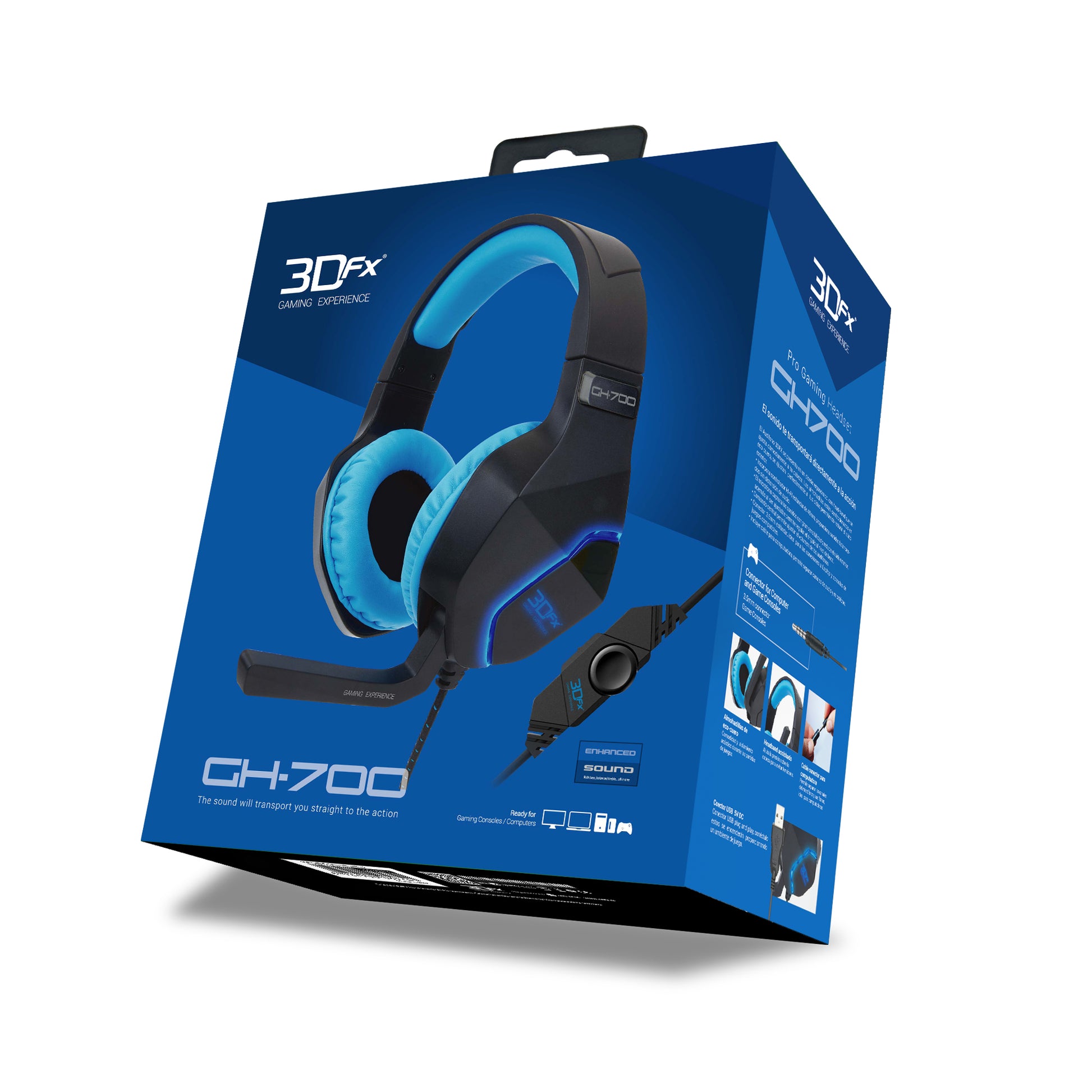 Audífono Gamer 3dfx Gh-700 Usb 3.5mm Pc Ps4 Xbox Switch – imagen 2