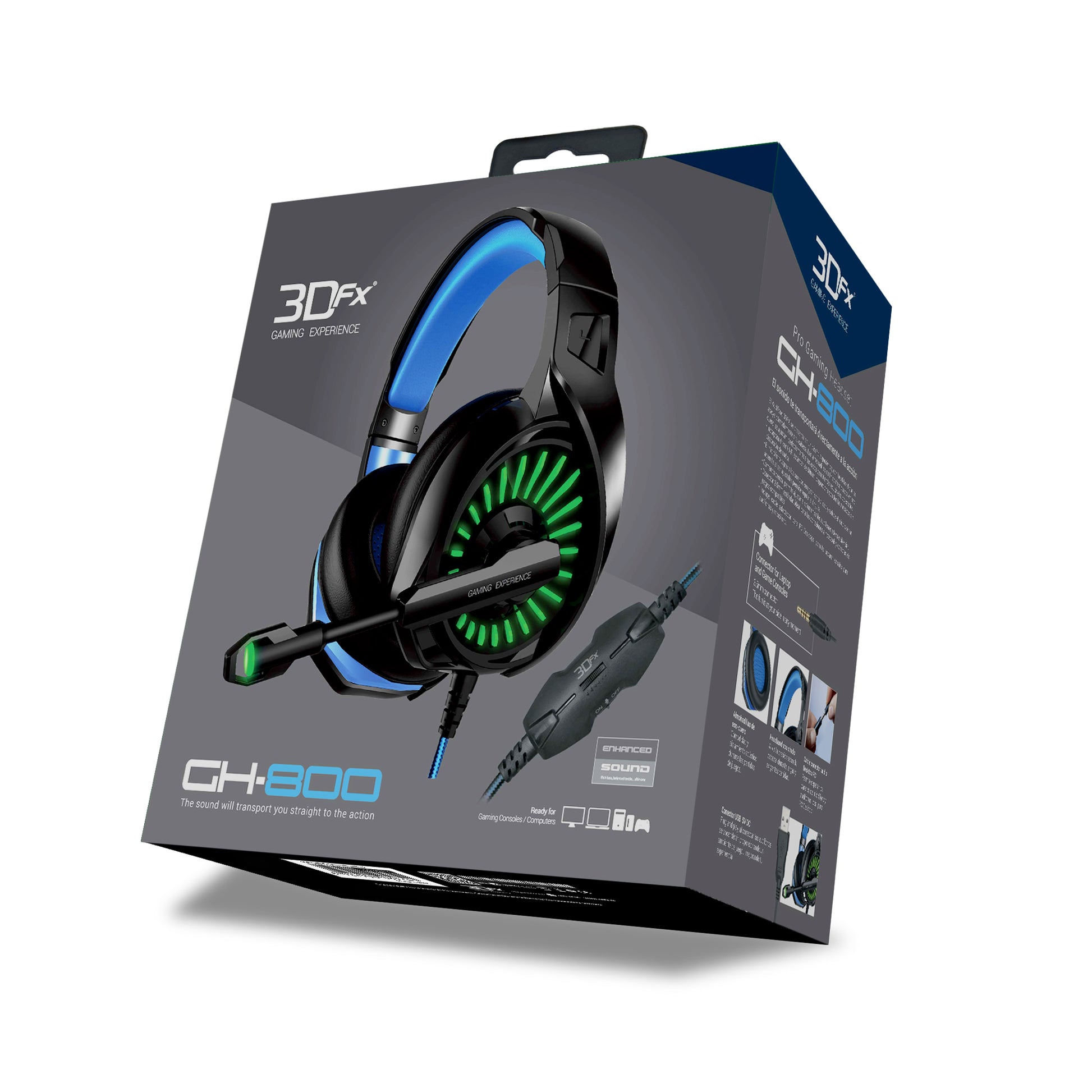 Audífono Gamer 3dfx Gh-800 Usb 3.5mm Pc Ps4 Xbox Switch – imagen 2