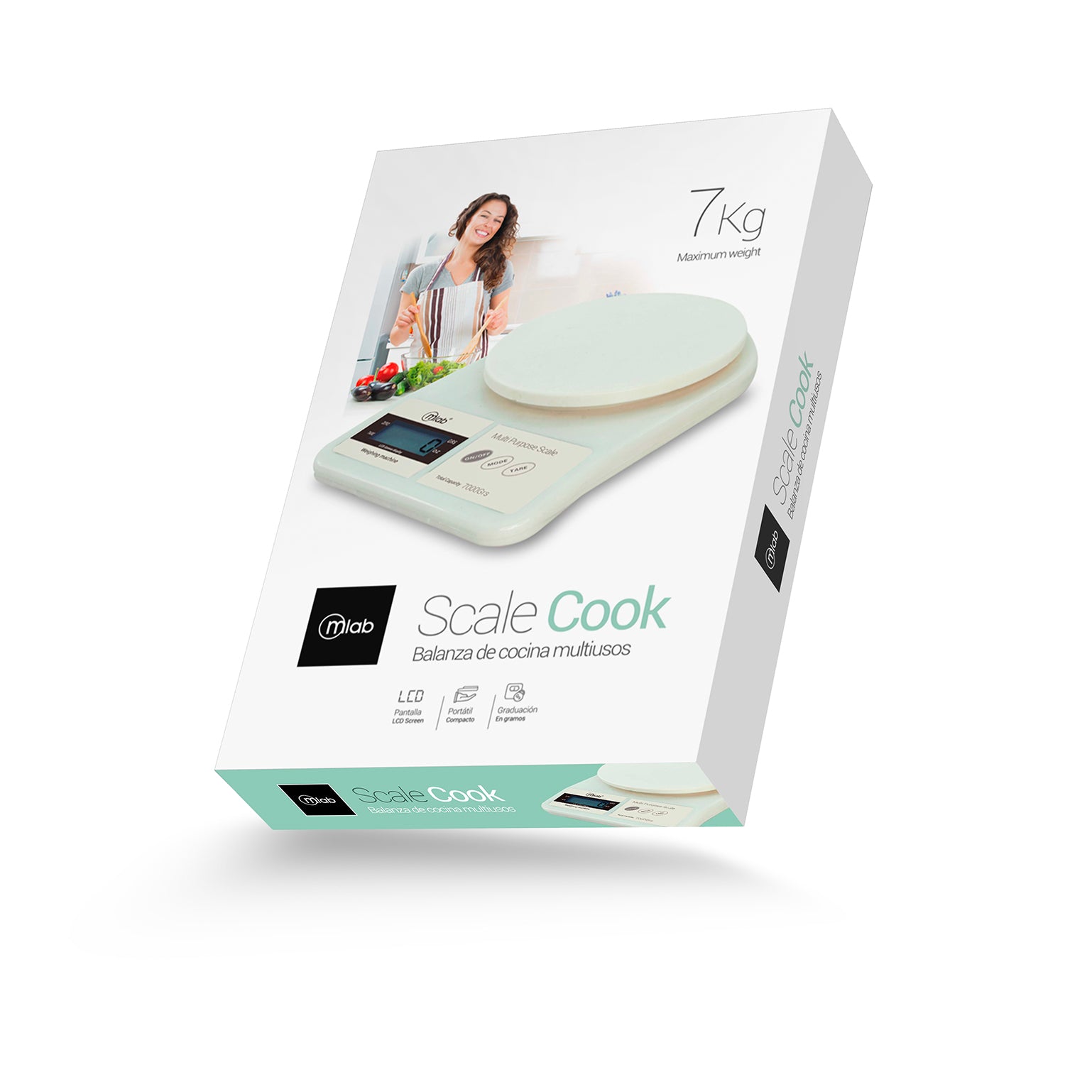 Balanza Digital Microlab Pesa Cocina 7kg Blanco – imagen 3
