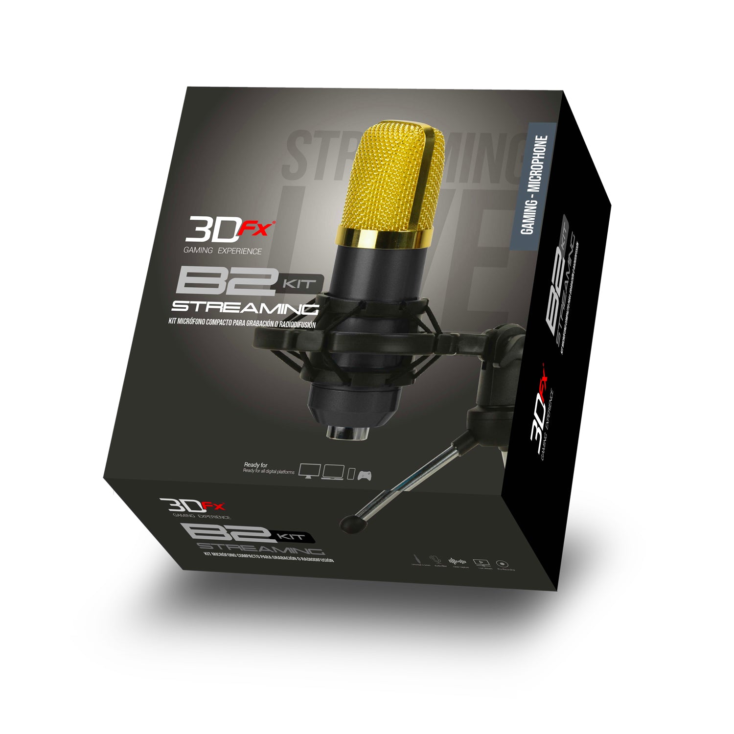 Kit Microfono Gamer Condensador Streaming B2 3DFX Negro – imagen 4