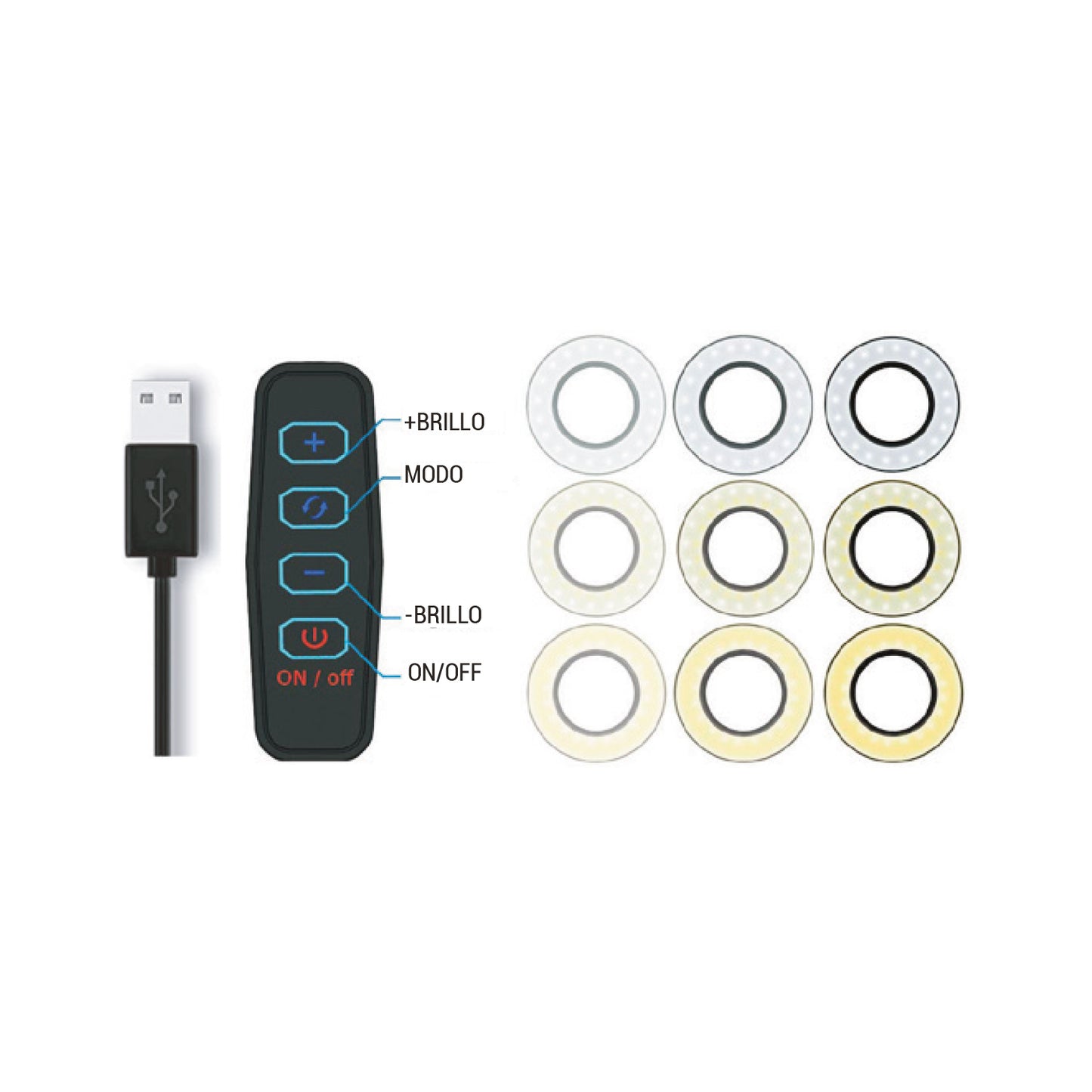 Kit Atril Con Aro De Luz Y Porta Smartphone Flexible Microlab 9063 – imagen 2