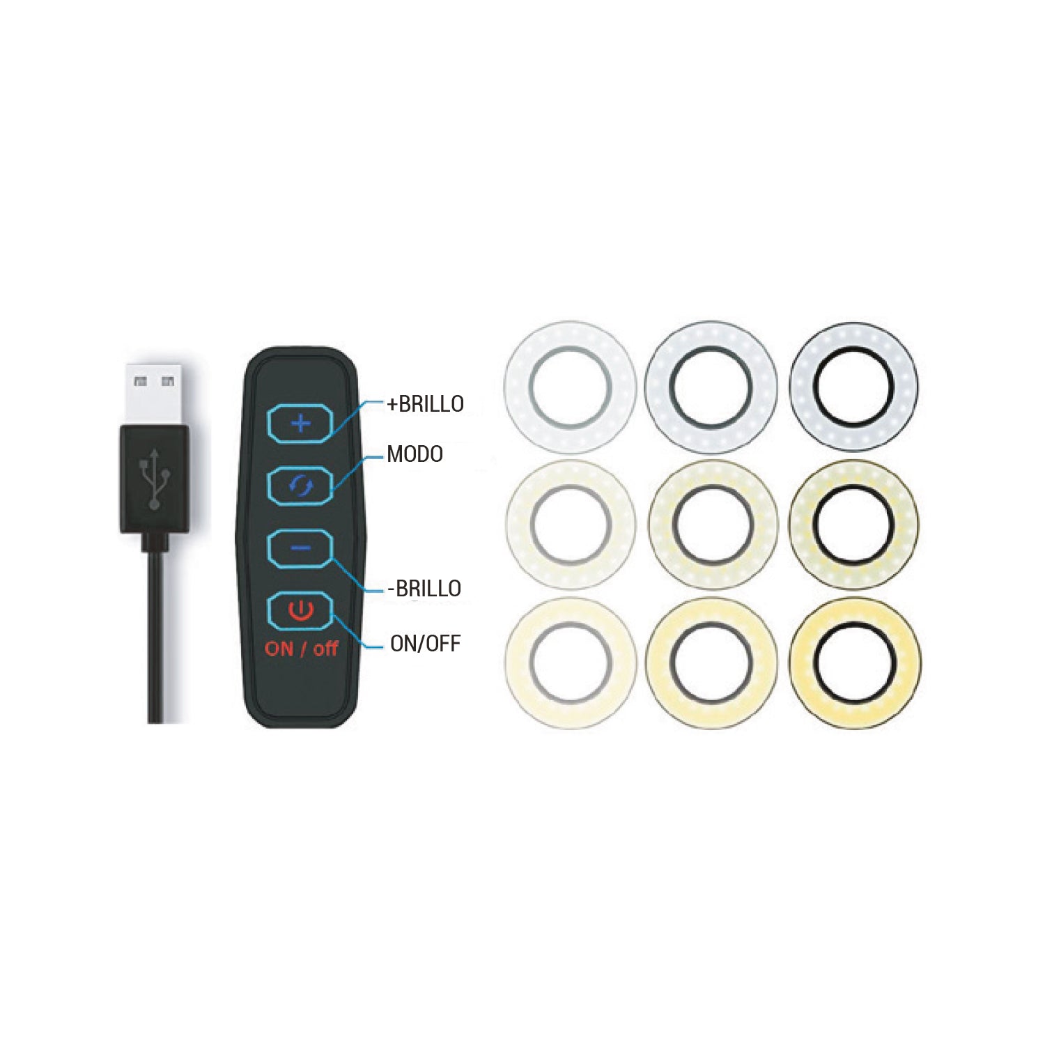 Kit Atril Con Aro De Luz Y Porta Smartphone Flexible Microlab 9063 – imagen 2