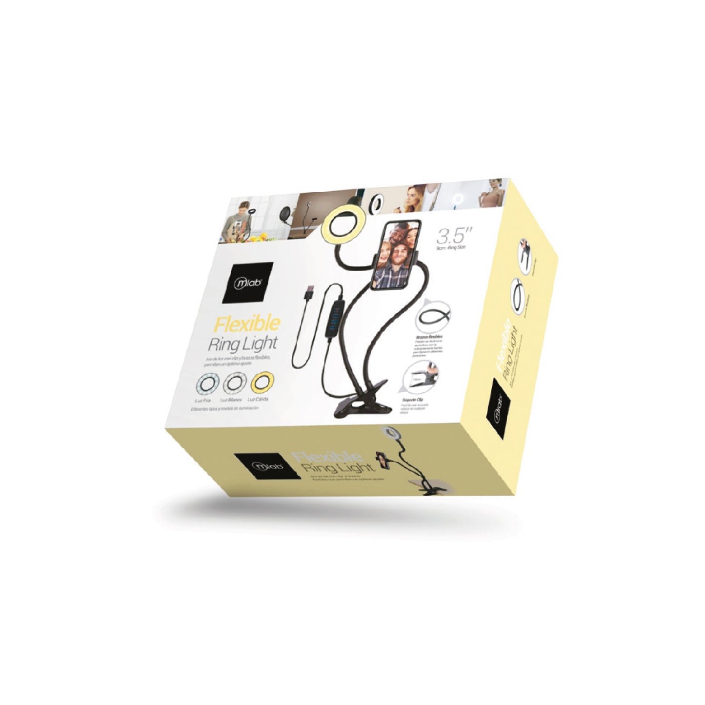 Kit Atril Con Aro De Luz Y Porta Smartphone Flexible Microlab 9063 – imagen 4