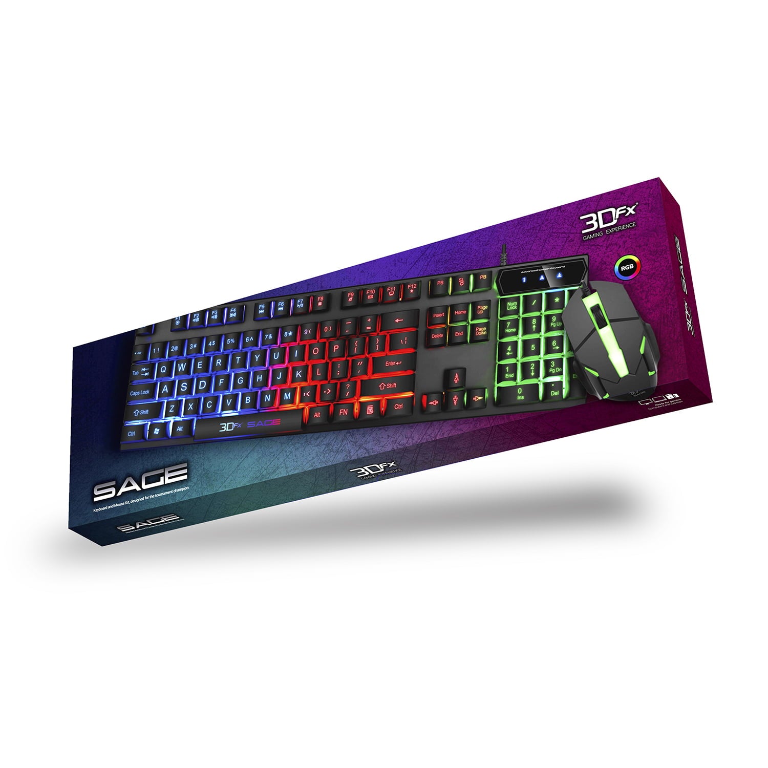 Kit Gamer 3Dfx Sage Teclado + Mouse Negro