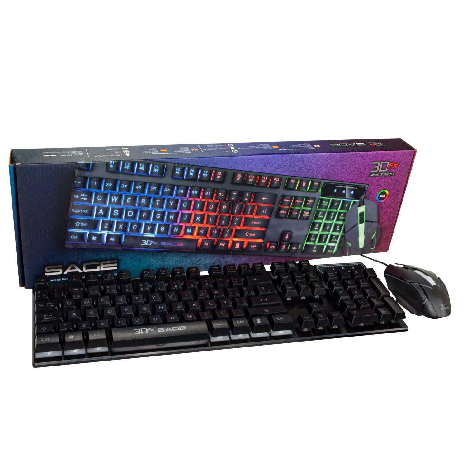 Kit Gamer 3Dfx Sage Teclado + Mouse Negro