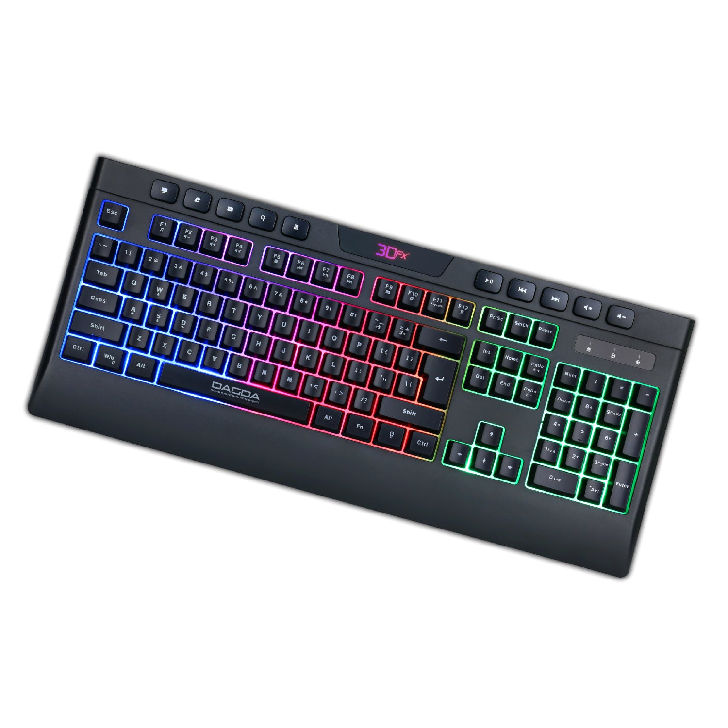 Teclado Gamer 3DFX Membrana Dagda Español 9087 Negro – imagen 2