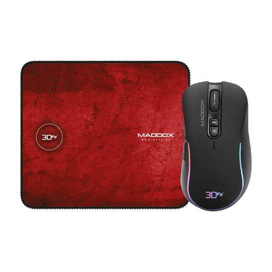 Pack Gamer Mousepad + Mouse 3600 Dpi 3dfx Maddox Negro