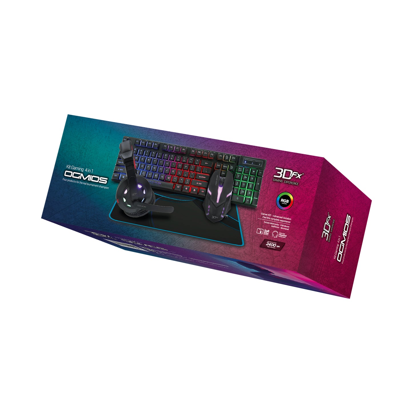 Kit Gamer 4 en 1 3DFX Teclado + Mouse + Audífonos + Mousepad Ogmios – imagen 2