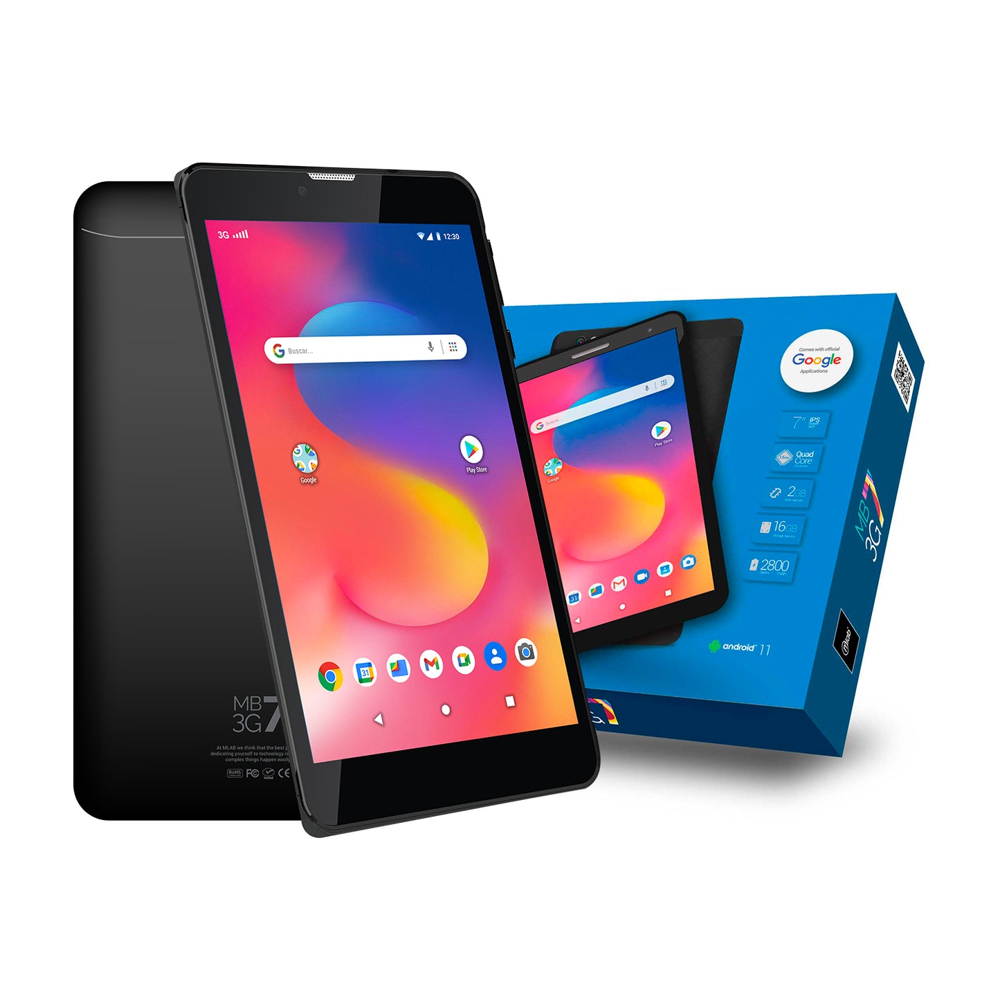 Tablet Microlab Phone Mb7 Multimedia 16gb Rom 2gb Ram Wifi + 3g Negro – imagen 2