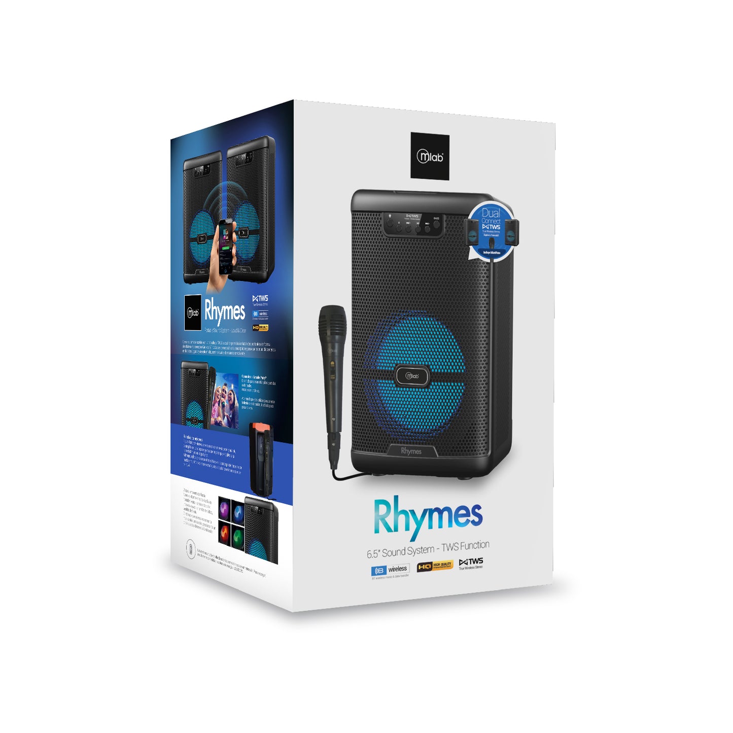 Parlante Bluetooth Karaoke Microlab Tws Rhymes Mic Negro – imagen 3
