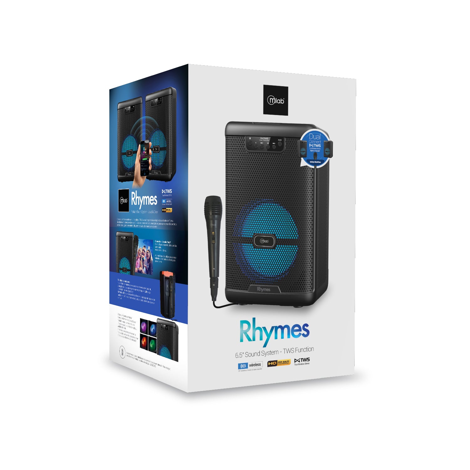 Parlante Bluetooth Karaoke Microlab Tws Rhymes Mic Negro – imagen 3
