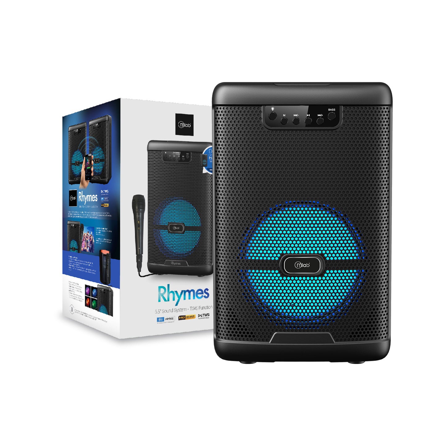 Parlante Bluetooth Karaoke Microlab Tws Rhymes Mic Negro – imagen 2