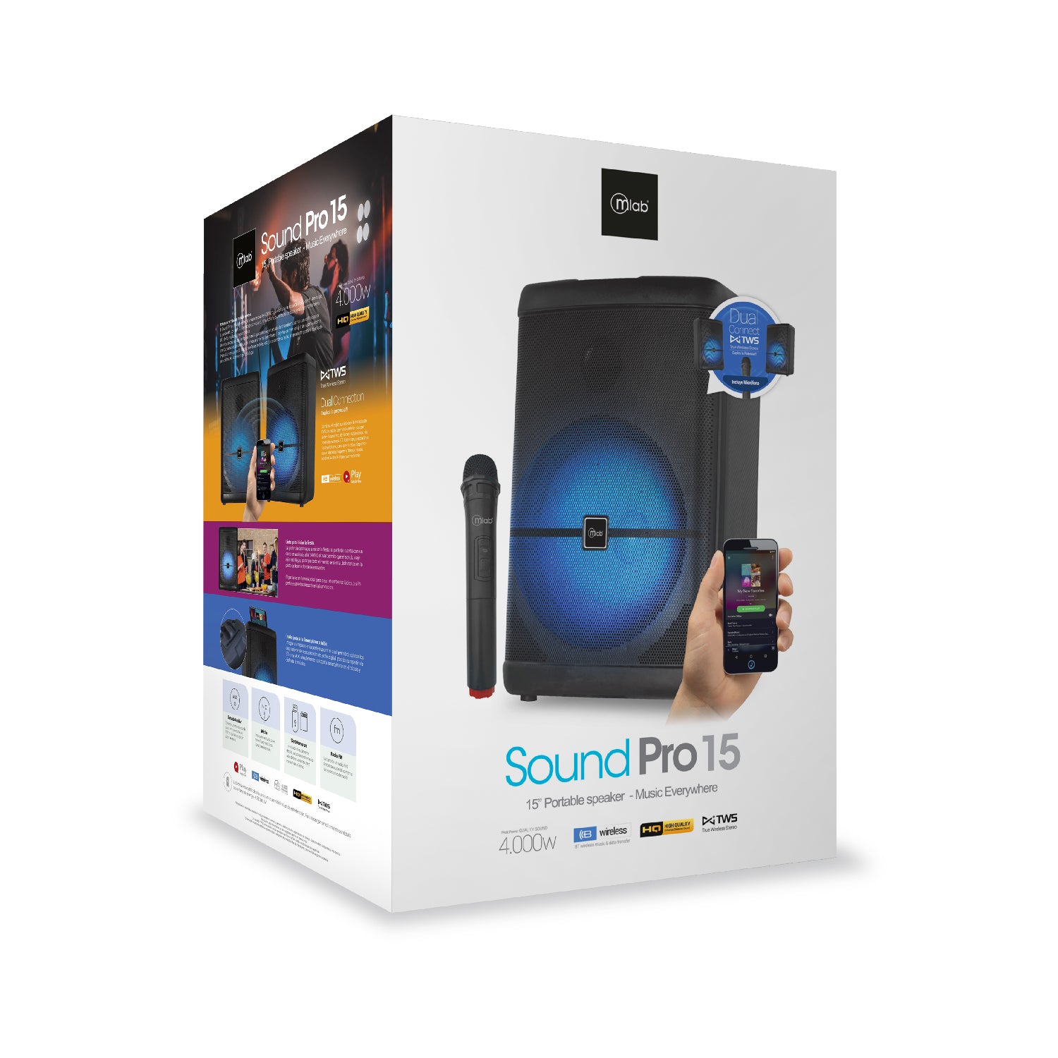 Parlante Bluetooth Microlab Sound Pro 15 Portable Negro – imagen 3