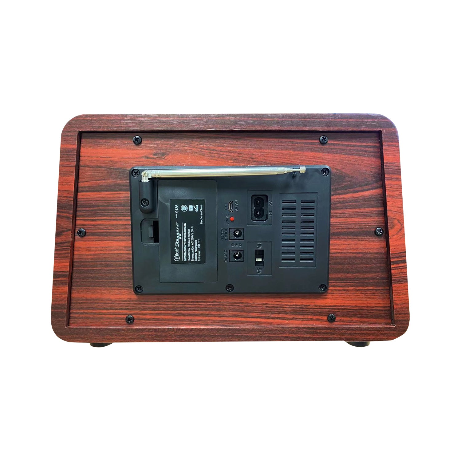 Radio Portatil Bluetooth Retro Stezzano Microlab Mod 9136 Cafe – imagen 3