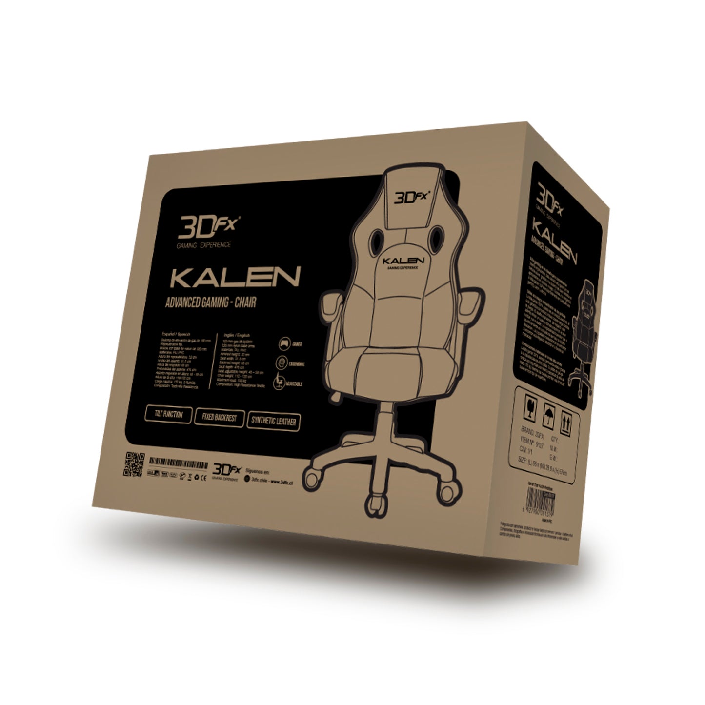 Silla Gamer Ergonomica 3dfx Kalen Negro Rojo – imagen 2