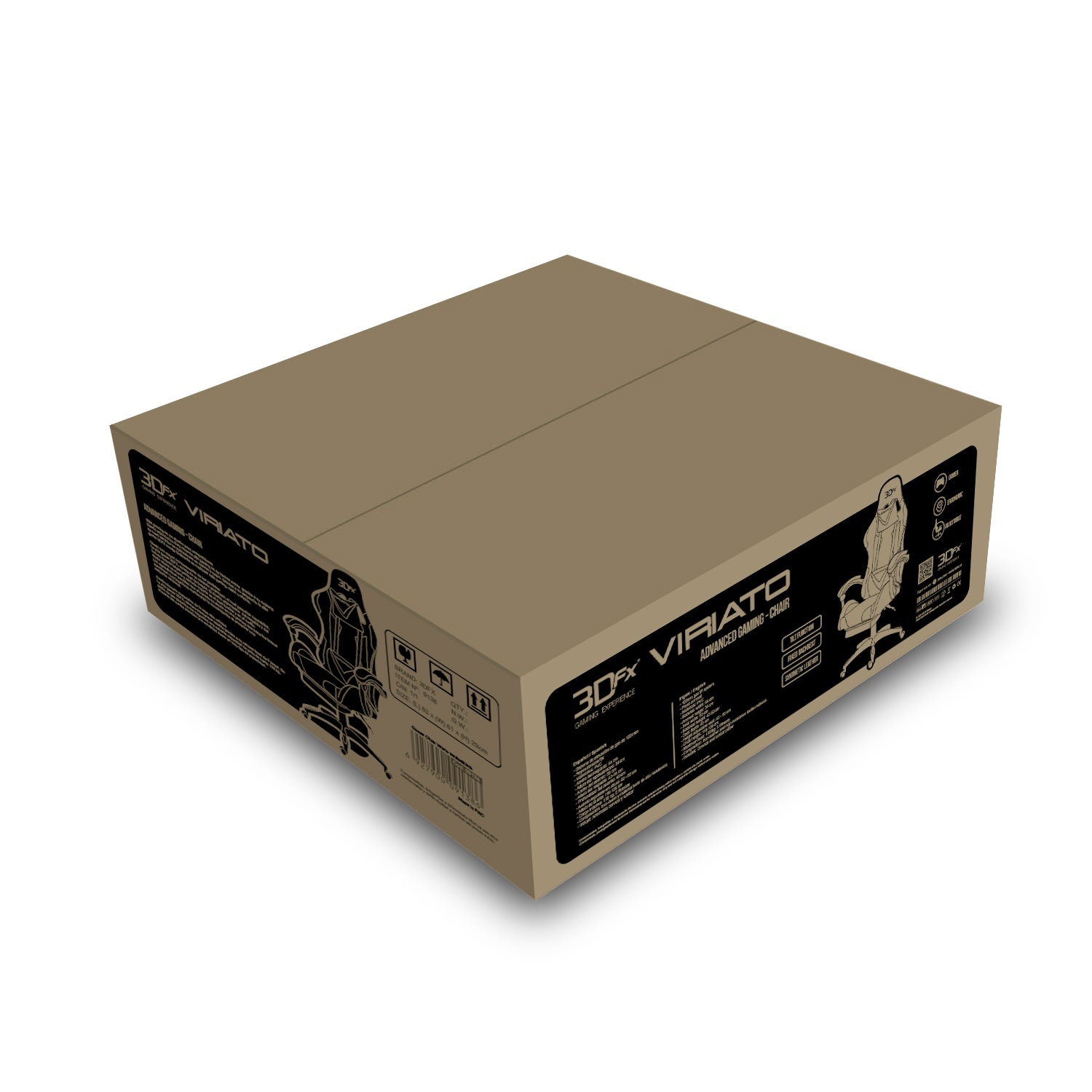 Silla Gamer Ergonomica 3dfx Viriato Negro Blanco – imagen 3