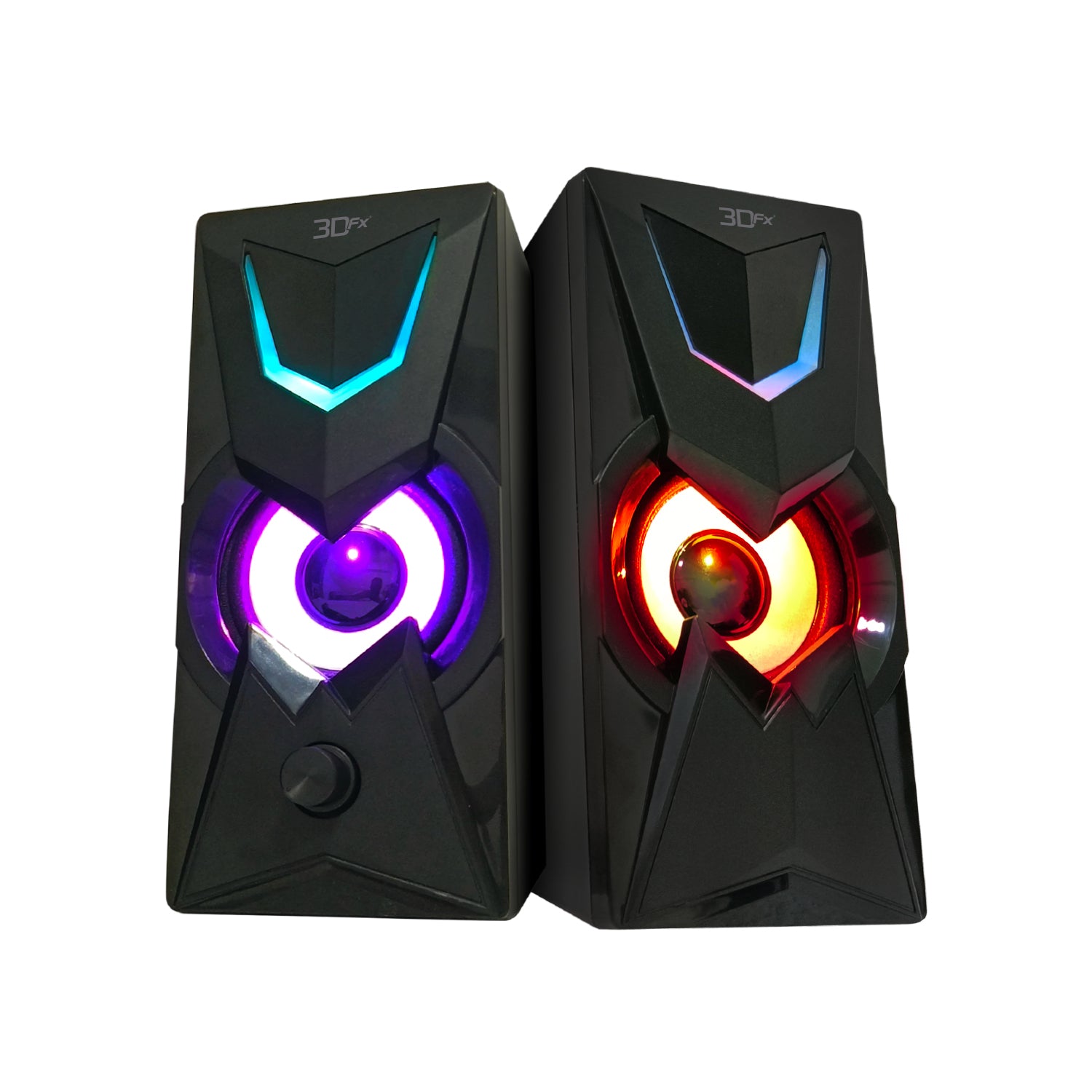 Parlantes Gamer 2.0 3DFX 10w Gwydyon Rgb Negro