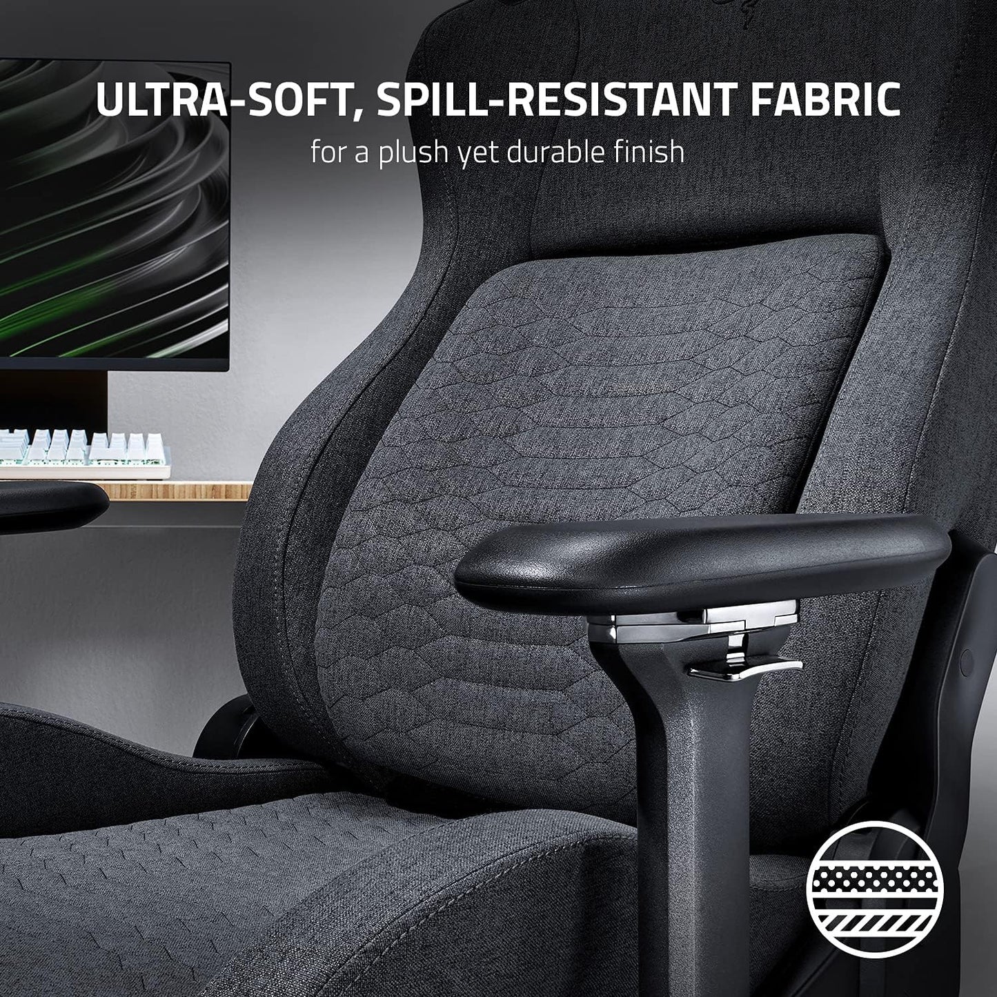 Silla Gamer Profesional Razer Iskur XL Dark Fabric Gray – imagen 2