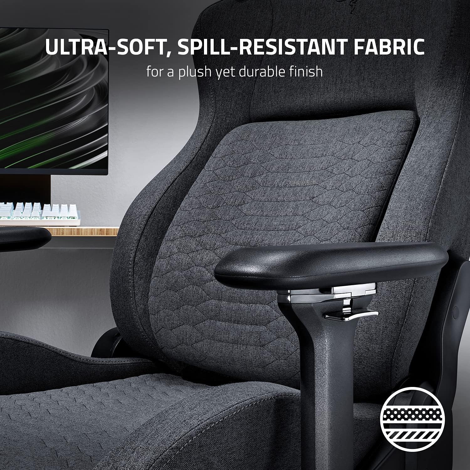 Silla Gamer Profesional Razer Iskur XL Dark Fabric Gray – imagen 2