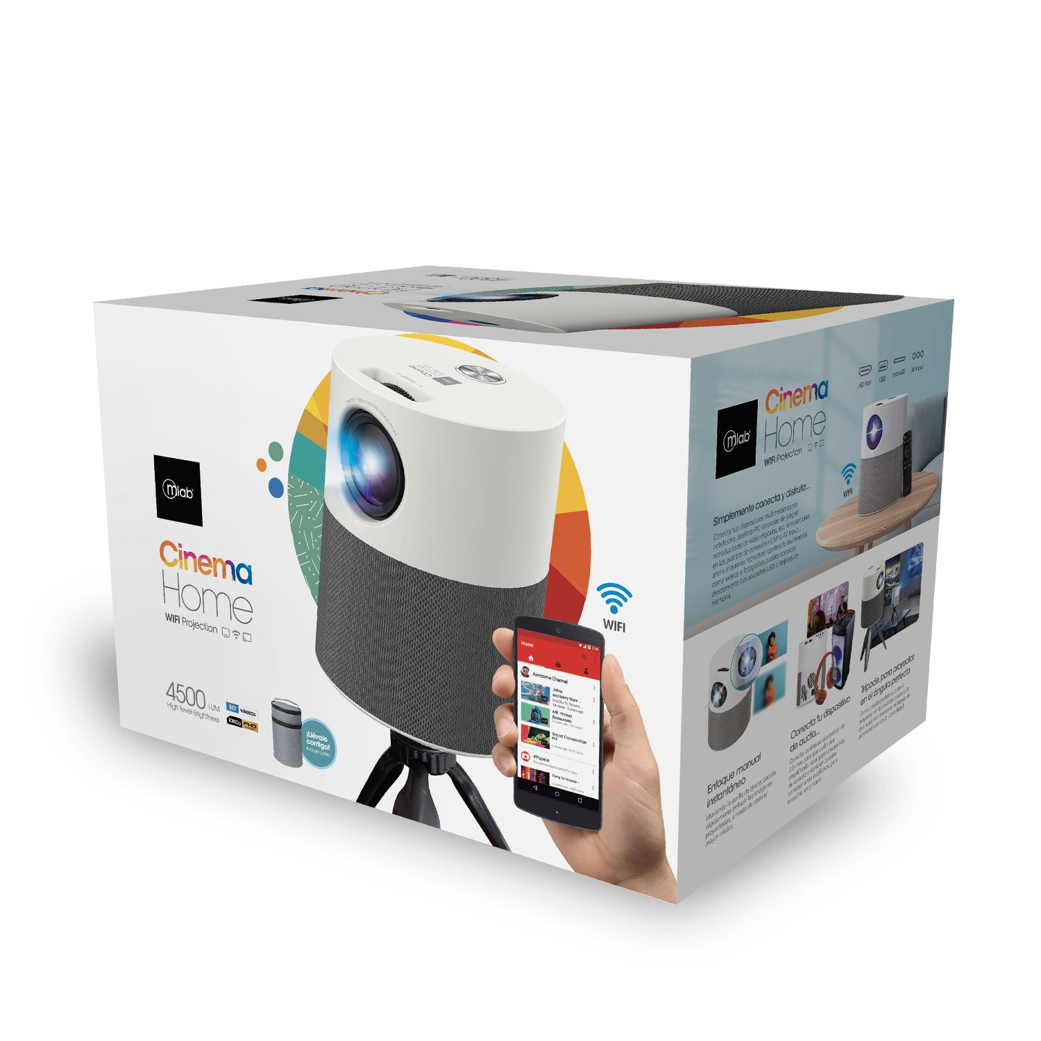 Proyector Led Portátil 360º Full Hd Home Cinema Microlab – imagen 5
