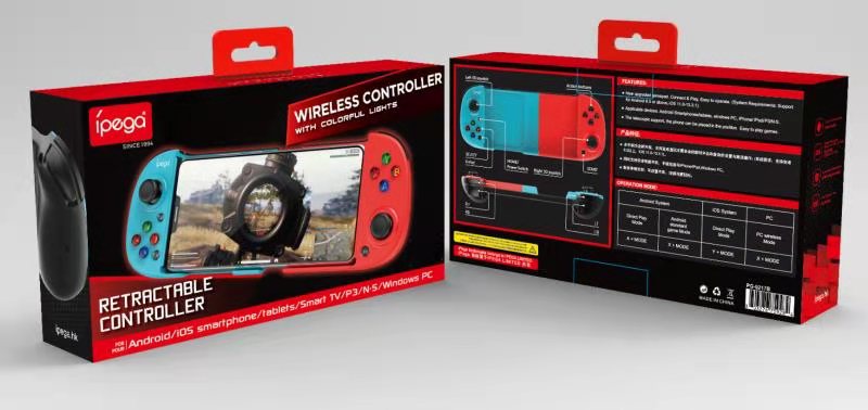 Control Joystick Bluetooth Ipega Pg-9127a Rojo Azul – imagen 4
